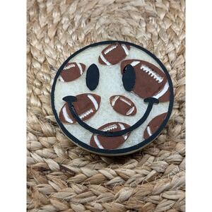 Football Happy Face Car Freshie Ready To Ship SCENT Gingam‎